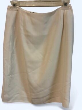 Vintage Linda Allard Ellen Tracy Cream Pencil Skirt - Size 8
